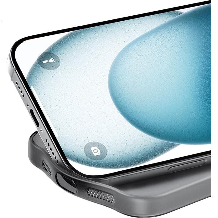 Чехол GURRS для iPhone 15, ультратонкий, полупрозрачный, силиконовый, защита объектива, темно-космический черный