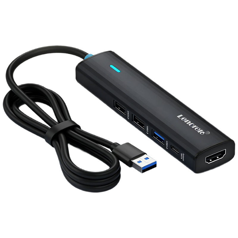 Lemorele USB to HDMI Docking Station Laptop USB Hub HDMI Cable MacBook Screen Splitter Multi USB Port TC123 Plus