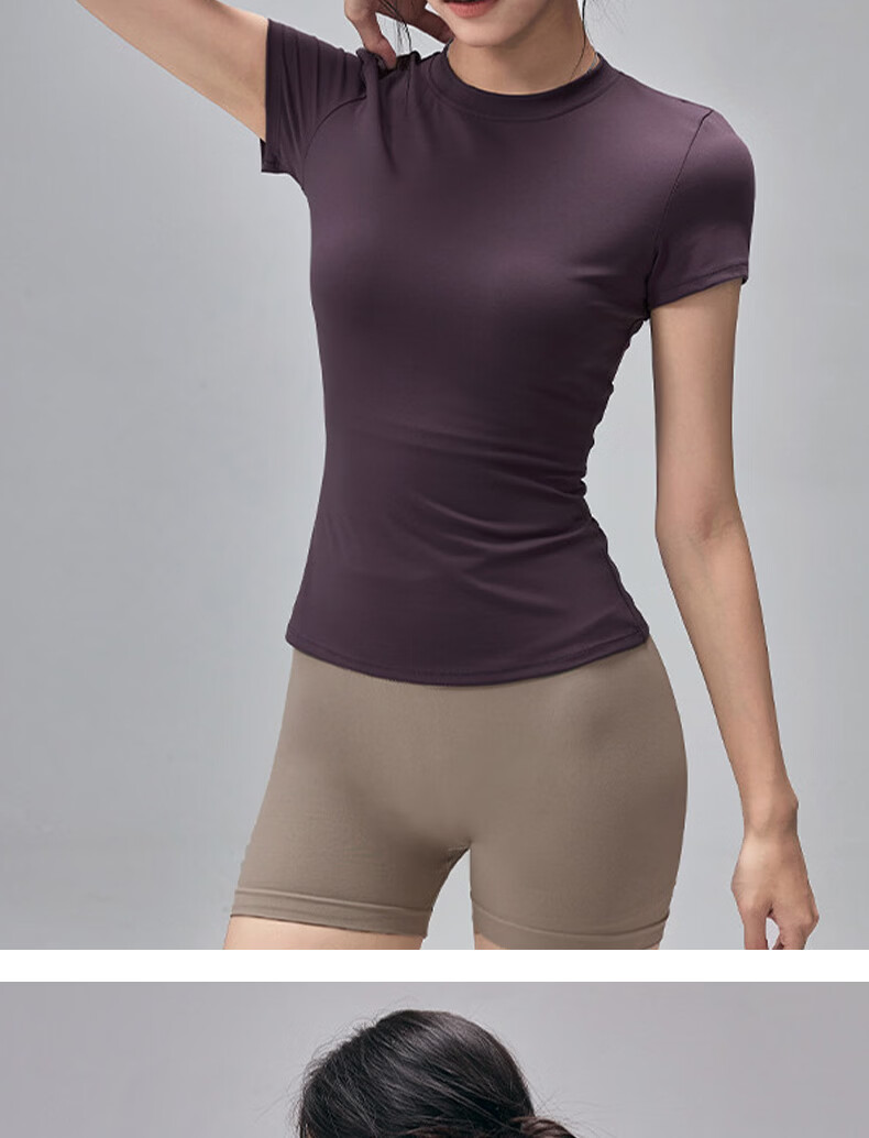 Free Style Women's Summer Quick-Dry Sports Short Sleeve Yoga Top Outdoor Running Fitness T-Shirt Pilates Training Wear 15
