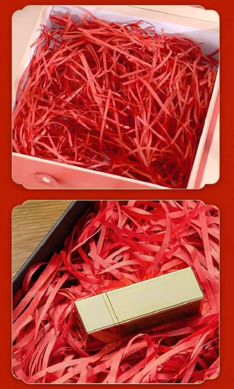 Yan Yu Ji Rafia Grass Filler Romantic Red 100g Gift Box Decoration for Girlfriend Birthday 3