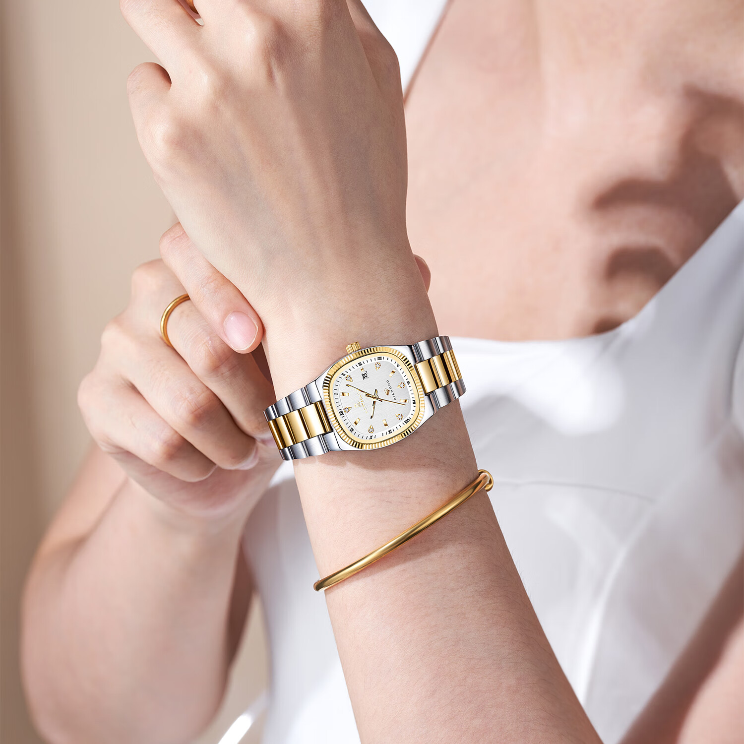MONTAGUT Women's Watch, Fashionable Luxury Diamond-Studded Watch, Versatile Business Style Waterproof Couple Wristwatch, Qixi Festival Gift