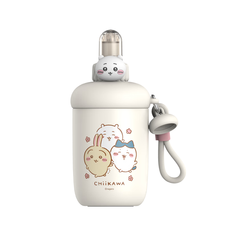 MINISO Jiikawa Bobo Insulated Water Bottle Cute Straw Lid Leak-Proof Travel Student School Bottle