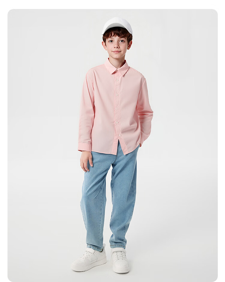 Balabala Boys' Long Sleeve Shirt with Turn-Down Collar Baby 2026 New Spring Curved Hem Pure Cotton Skin-Friendly Versatile Top 27