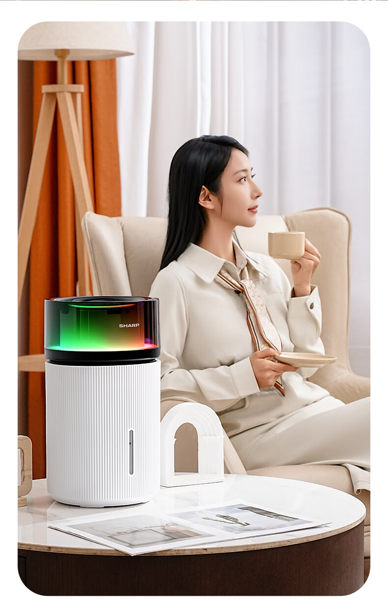 Sharp 26th Anniversary Flagship New Humidifier - Mist-Free Humidifier with UV and Plasma Dual Purification, Antibacterial, Baby-Friendly, Convenient Top-Fill 5L Water Tank, Quiet Operation 1