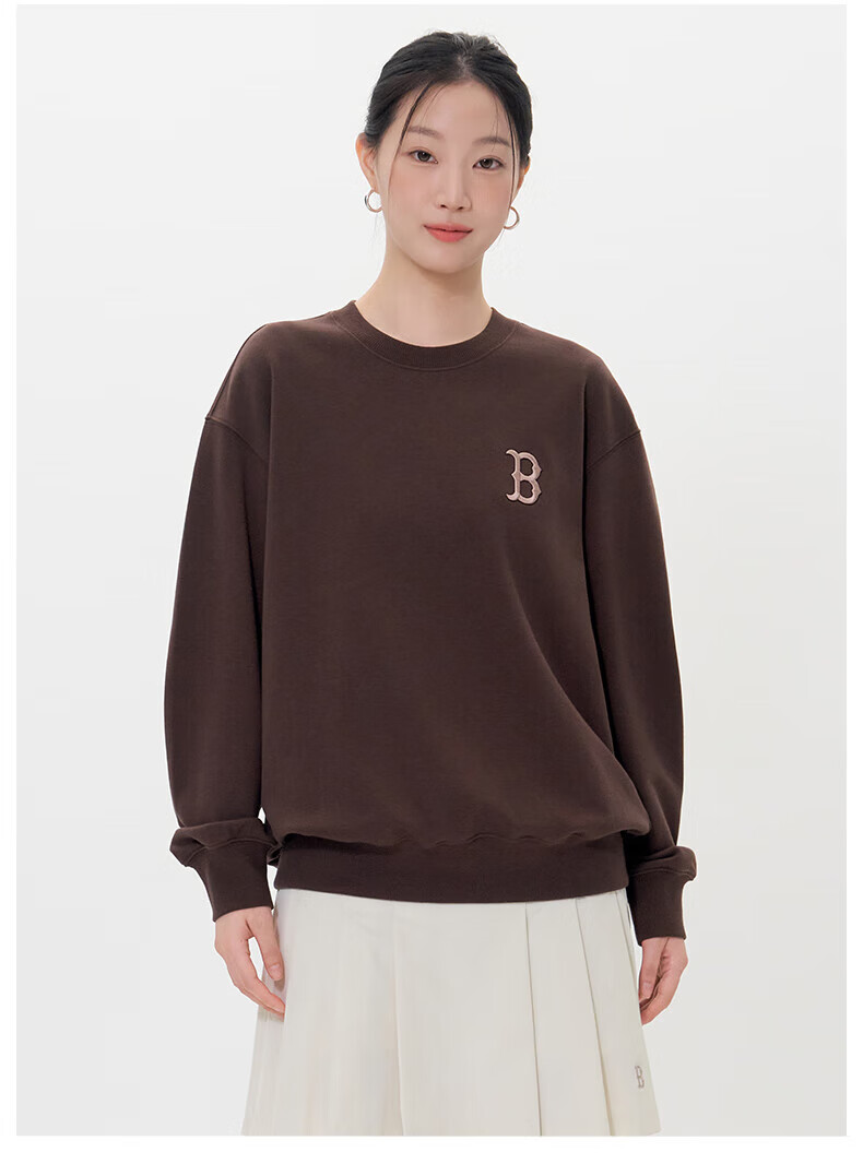 MLB Unisex Back Logo Large Print Crewneck Pullover Sweatshirt 25 Autumn New 3AMTM0654-50BKS-S 9