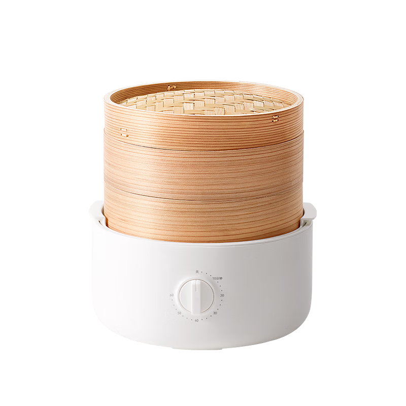 Olayks Instant Bamboo Steamer Pot, Multi-Functional Breakfast Machine, Fast Heating Home Baozi Maker with Timer, Reservation, And Temperature Control, Smart Upgraded Version, 3 Layers, 4.2L