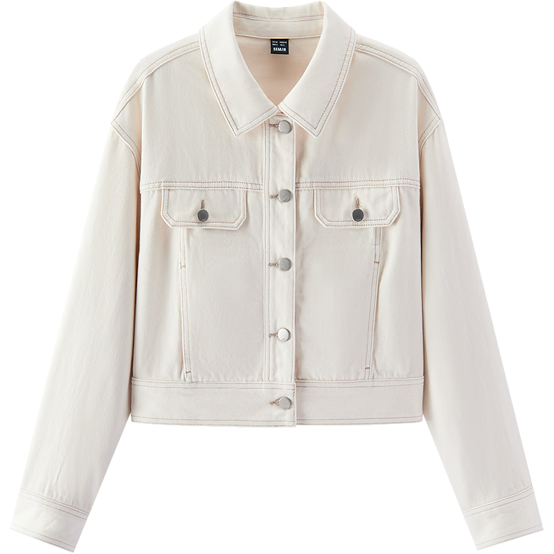 Semir Women's Denim Jacket Short Retro Fashion Boxy Jacket 2026 Spring Commuter 109126108005