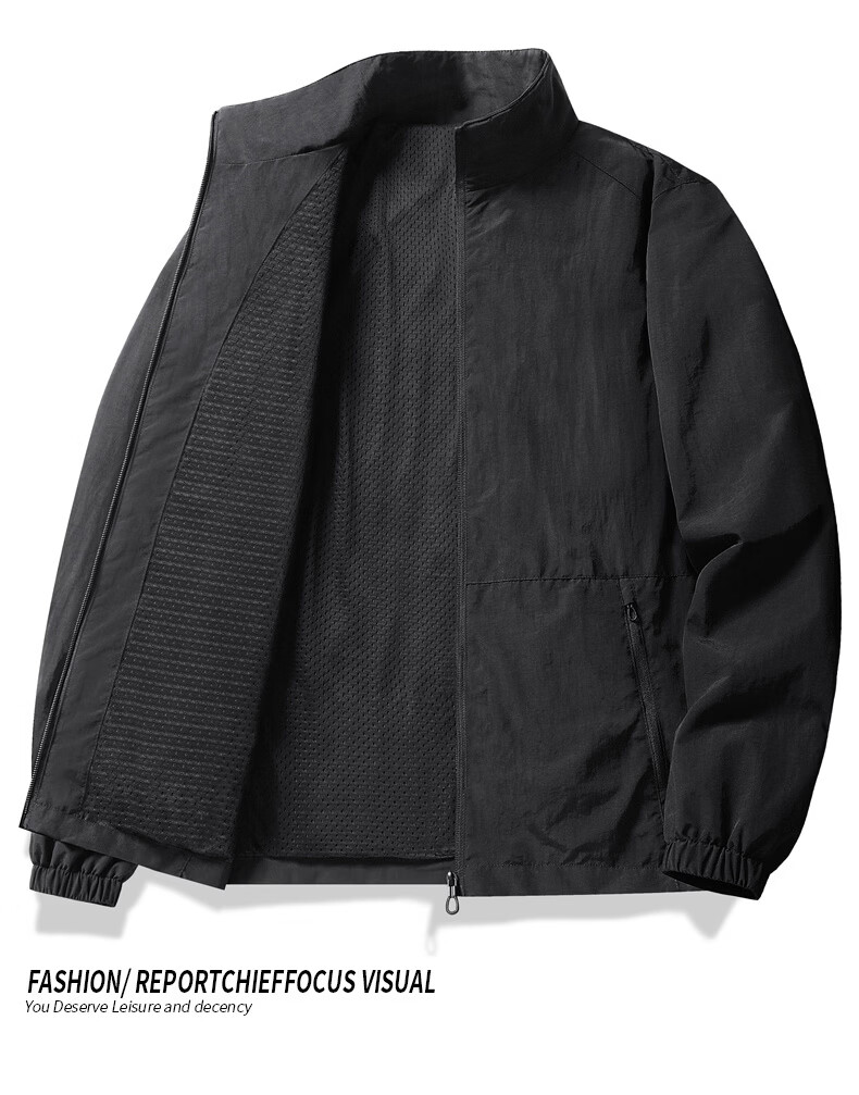 Jeanswest Men's Outdoor Sports Jacket Autumn Winter Casual Warm Loose Stand Collar Coat Dark Gray XL 4
