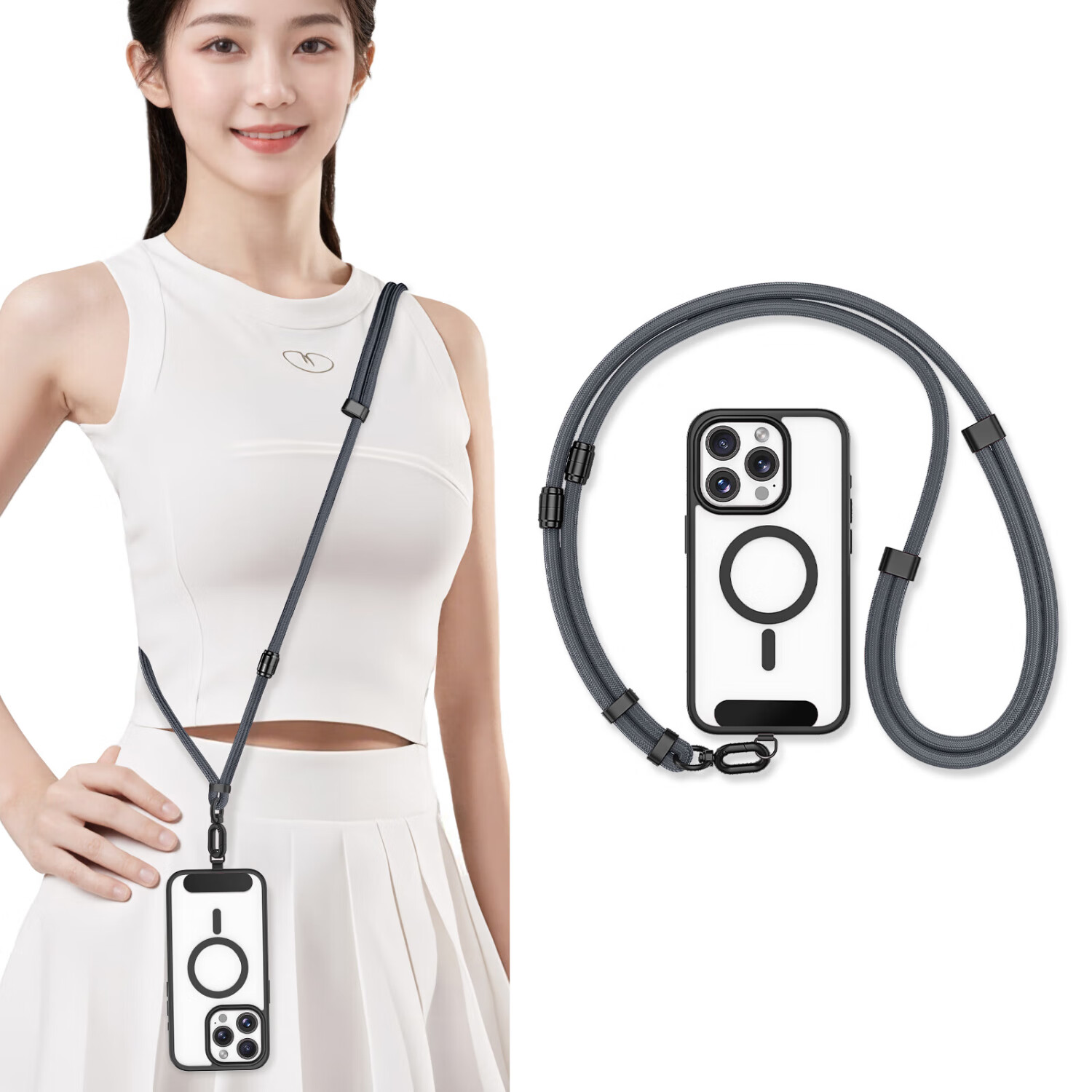Yingyue Phone Lanyard Neck Strap Crossbody Wrist Pad Pendant Clip with European Anti-Theft Device Chain, Men's And Women's Accessories, Travel Anti-Loss Wang Fei Style Three-I