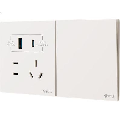 BULL G57 Butterfly Ultra-Thin Skin-Feel Double Control Switch Large Panel G57K214 Beige White