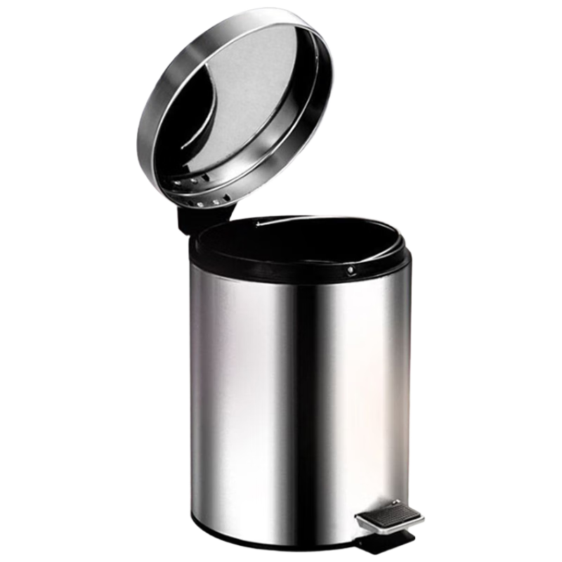 Kimslow KSL413 Stainless Steel Pedal Trash Can 20L Flip Lid Garbage Bin for Kitchen Bathroom Hotel Room