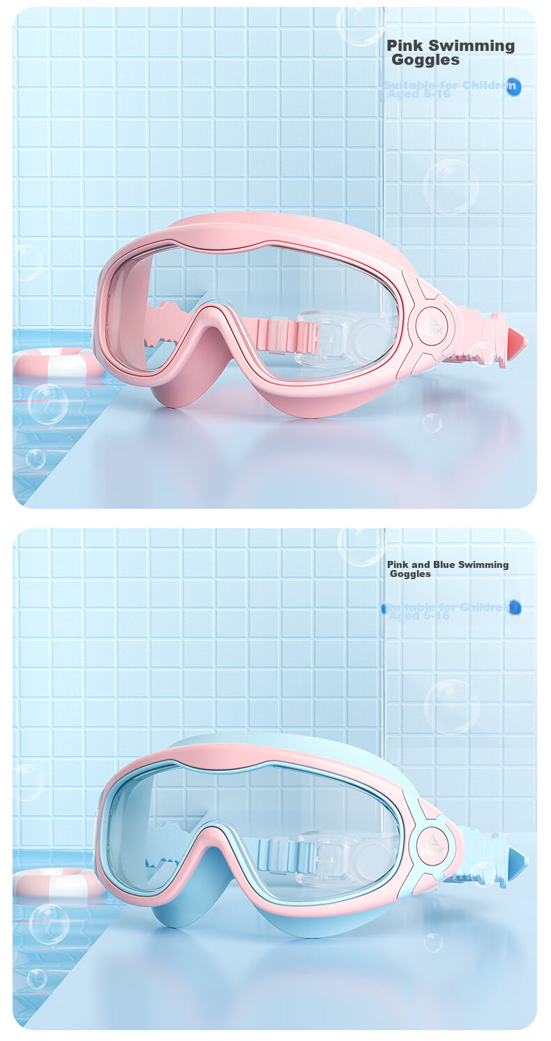 PEAK Children's Swimming Goggles, Large Frame High-Definition Anti-Fog Waterproof Clear Swimming Glasses Diving Mask Equipment for Boys And Girls, 03 Blue And Yellow 13