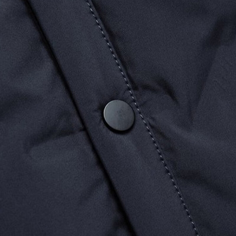 Pierre Cardin Men's Winter Down Jacket Business Lapel Windproof Warm Down Coat Casual Outerwear Dark Blue XL