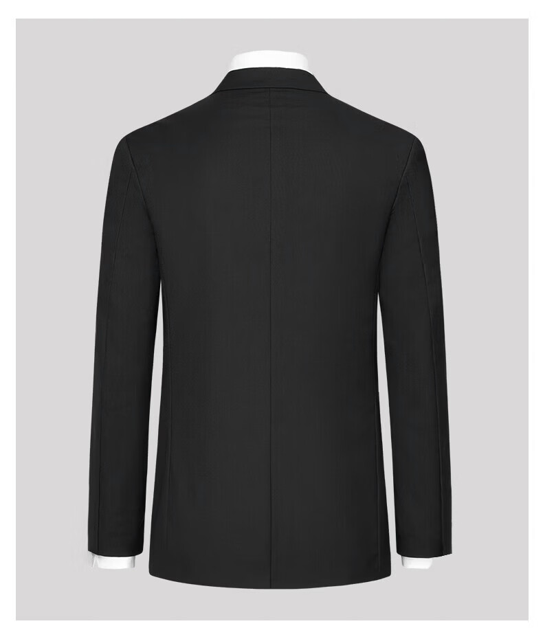 ROMON Men's Casual Formal Suit Jacket Mid-Young New Groom Best Man Work Business Spring Autumn Coat Black 2XL 12