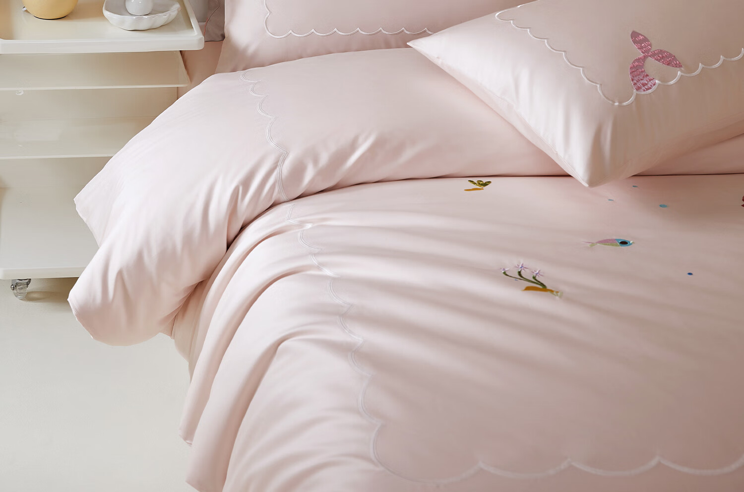 MIDO HOUSE Mingdu 60S Pro Cotton Four-Piece Bedding Set All-Season Sheet Fitted Sheet Duvet Cover - Starfall Christmas Island 1.8m Fitted Sheet Version 7
