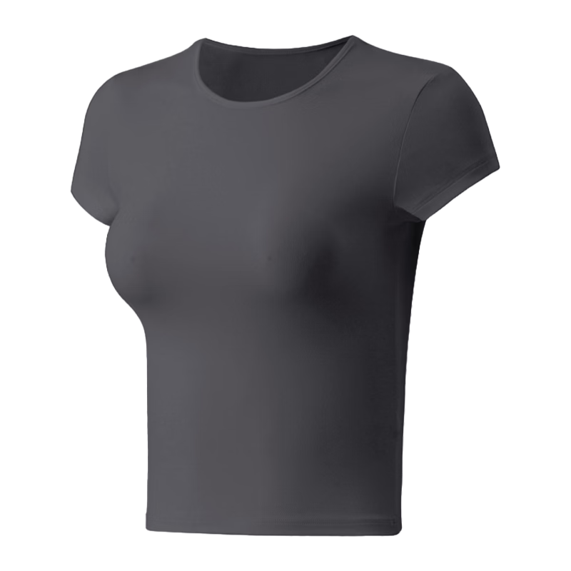 XUEXIMAN Women's Spring Summer Yoga Short Sleeve Quick-Dry High Elastic Slim Pilates Training Fitness T-Shirt