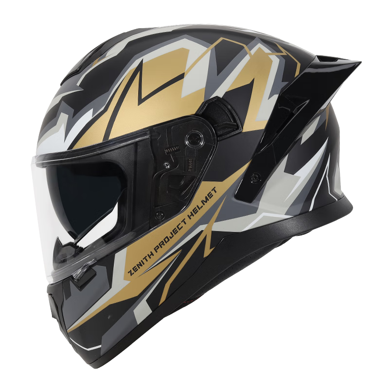 ZNPAM928 Dual-Lens Motorcycle Helmet Winter Warm Unisex Full-Face Black Gold Shadow XXL