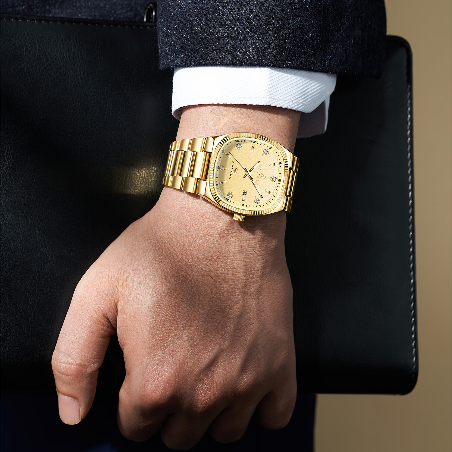 MONTAGUT Luxury Diamond-Studded Fashion Waterproof Couple's Business Watch for Men and Women - Spring Festival Gift