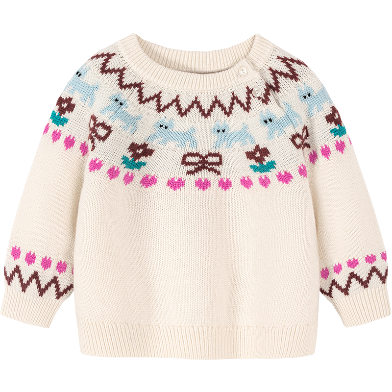 Minibala [Parent-Child Artist Collaboration] Unisex Kids and Adults Sweater 2025 Winter Cute Festive Red Christmas Jumper