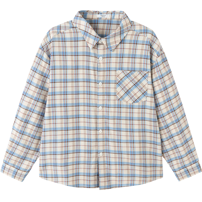 Balabala Kids Long Sleeve Shirt Baby Clothes Boys Girls 2026 New Spring Plaid Shirt Jacket