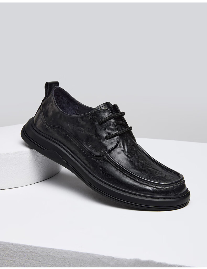 CAMEL Leather Lace-up Business Derby Shoes for Men P16S155008 Black Size 40 Father's Day 8
