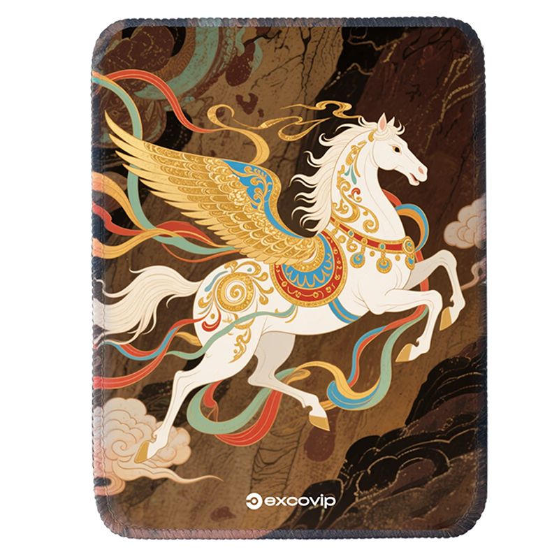 EXCO Dunhuang Mouse Pad Small Rectangular Computer Office Laptop Cartoon Anime Precision Edge Flying Winged Horse 0673