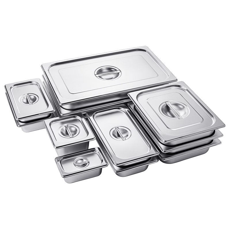 Golden Key Stainless Steel 1/1 Portion Pan Thickened Rolled Edge American Style Commercial 10cm Food Serving Basin GK-MFS11-100J