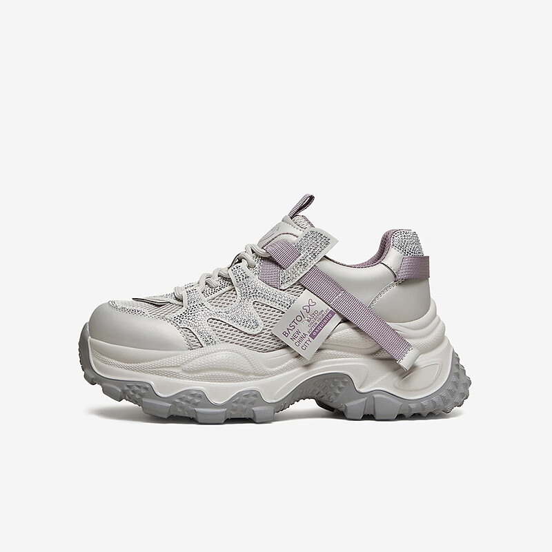 Basto 26 Spring Dad Shoes Fashion Casual Height Increasing Women's Shoes B6098AM6 Gray Size 35