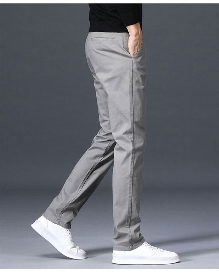 ROMON Men's Spring New Business Casual Pants High Cotton Loose Straight Long Pants Royal Blue 28 14