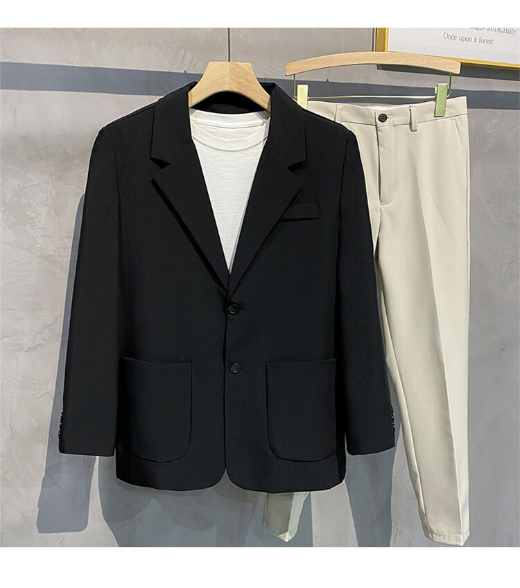 RED DRAGONFLY Men's Business Commuter Suit Jacket High Elastic Comfortable Versatile Simple Lapel Formal Blazer Black M 15