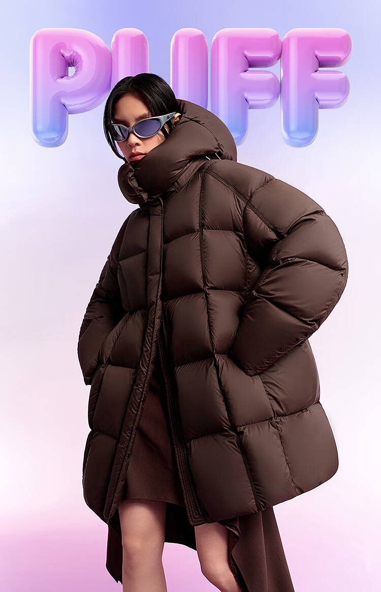 BOSIDENG 25-Year Winter Puff Down Jacket Women 90% Down Thickened Hooded Loose Mid-Length Lazy Style Coat 2