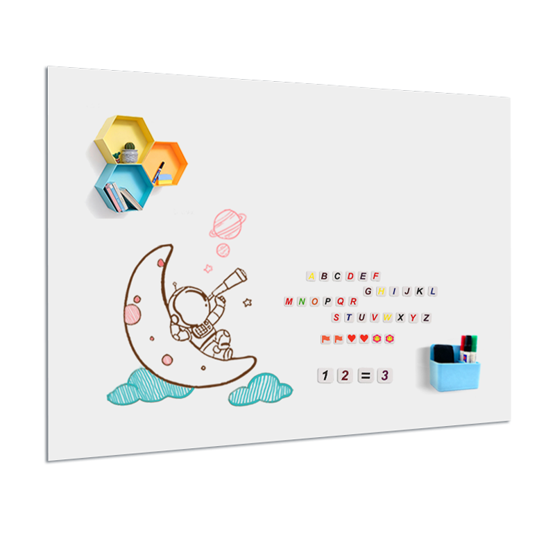 AUCS 40x100cm Soft Whiteboard Wall Sticker Removable Non-Damaging Writing Board Magnetic Small Whiteboard Office Hanging Magnetic Children's Blackboard Home Erasable Doodle Drawing Board
