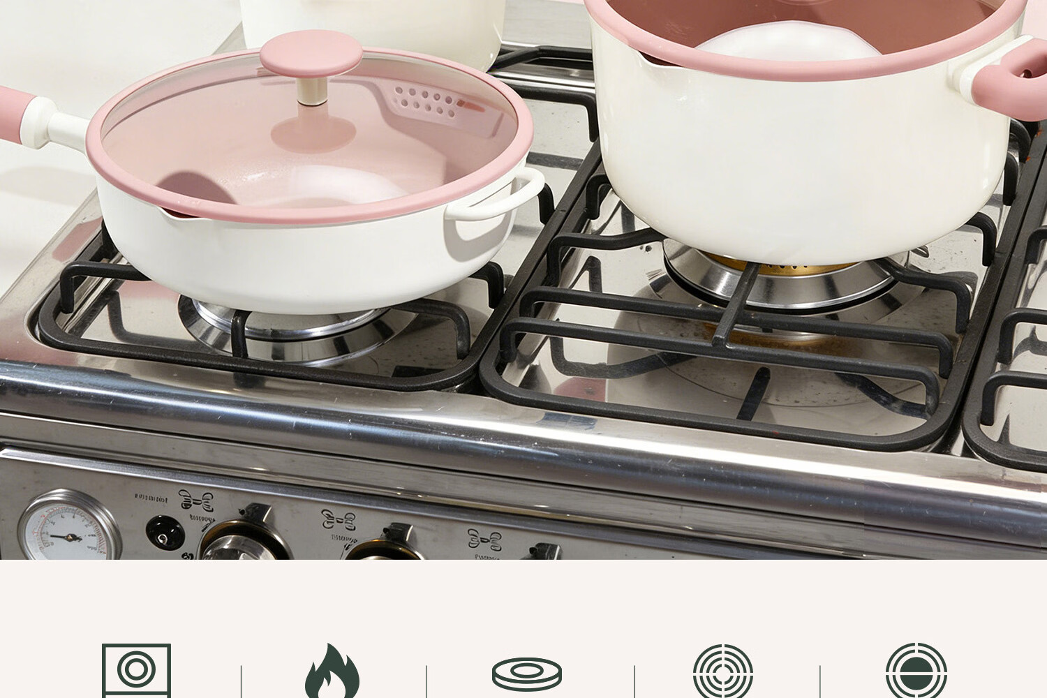 Carote Ceramic Non-Stick Frying Pan Wok 32cm, Household Induction Gas Stove Compatible, Fluorine-Free Coating 22