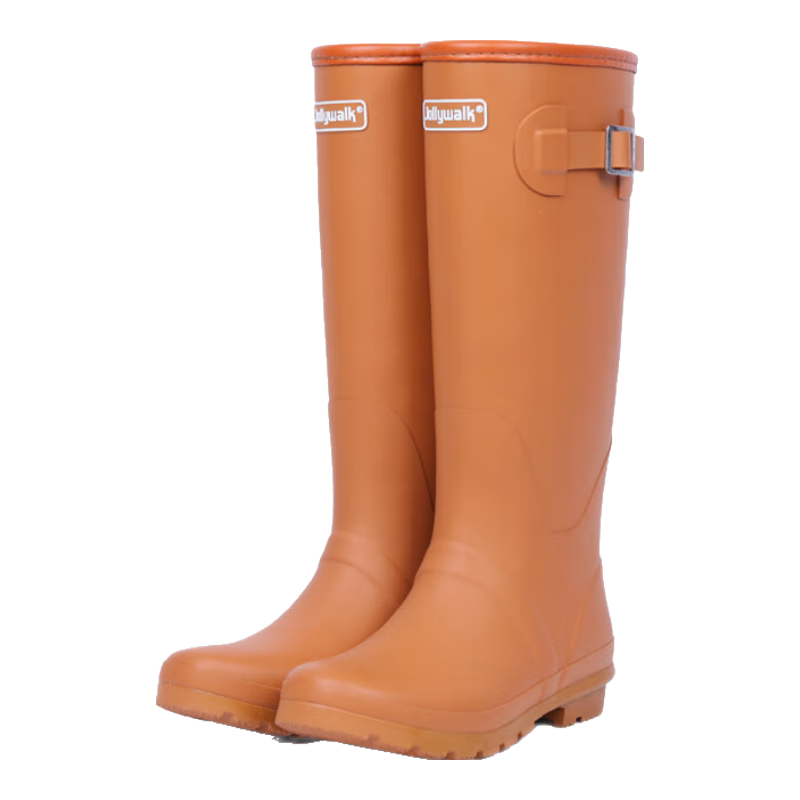 Jolly Walk Women's Fashion Boots, High-Top Boots, Non-Slip Rain Boots, Waterproof Rain Boots, Riding Boots JW113 Light Brown 39