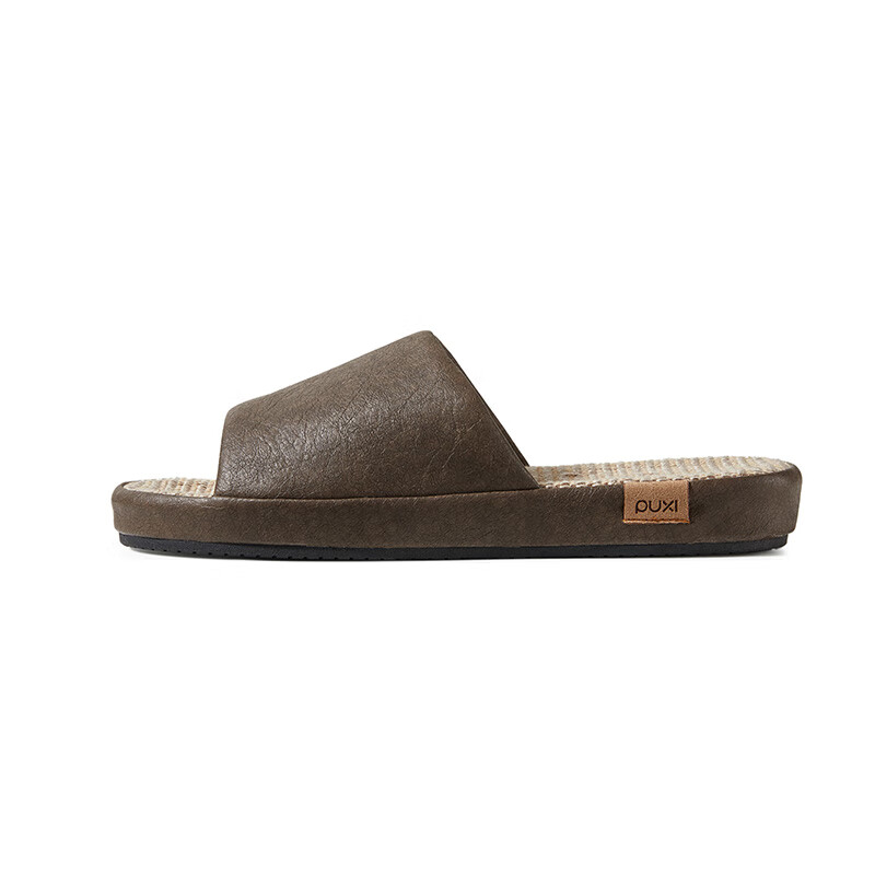 Puxi Jimo Linen Breathable Slippers Odor-Free All-Season Oak Brown Size 42-43 (265mm)