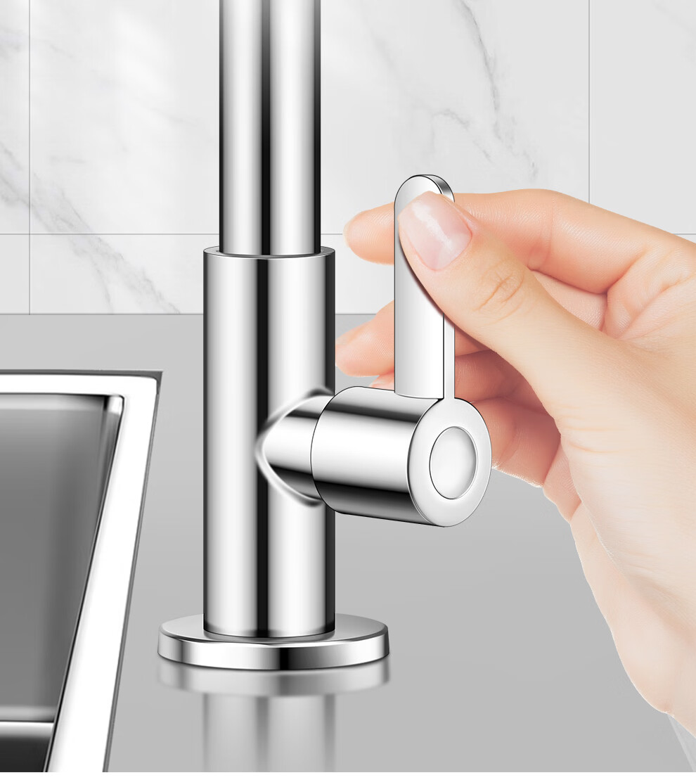 CVBAB Stainless Steel Single Cold Kitchen Faucet 360-Degree Rotatable Sink Faucet Single Cold Tap CV1165 17