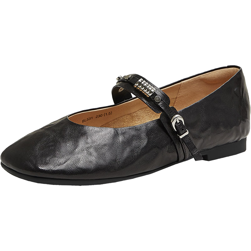 Tianmeiyi Mary Jane Ballet Flats Women's Shoes New Black 37