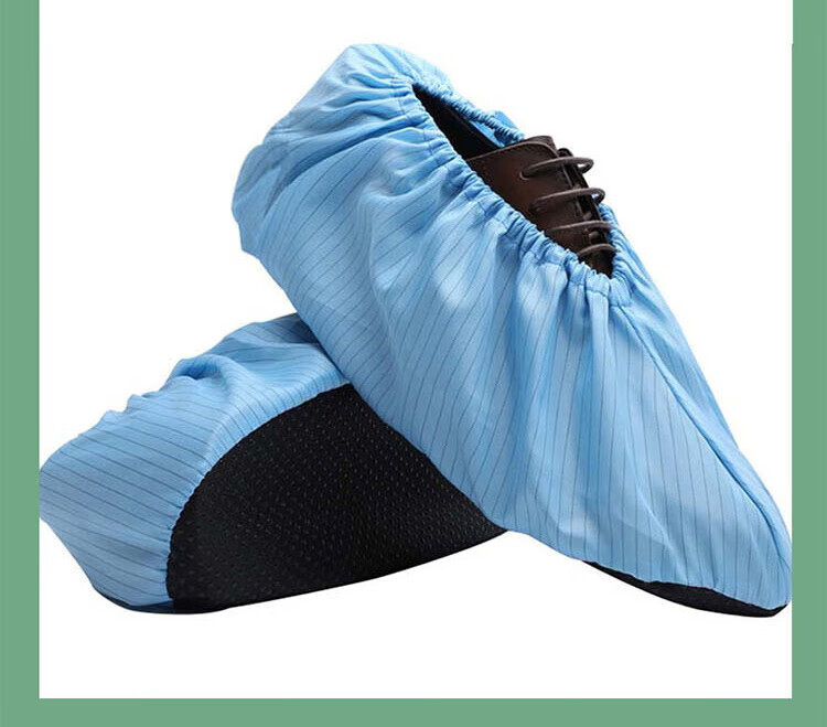 Bingyu Anti-Static Shoe Covers 5 Pairs [Jingcang] Sky Blue Anti-Static Non-Slip Sole Dust-Free Indoor Workshop Laboratory Cloth Shoe Covers BYT-490 13