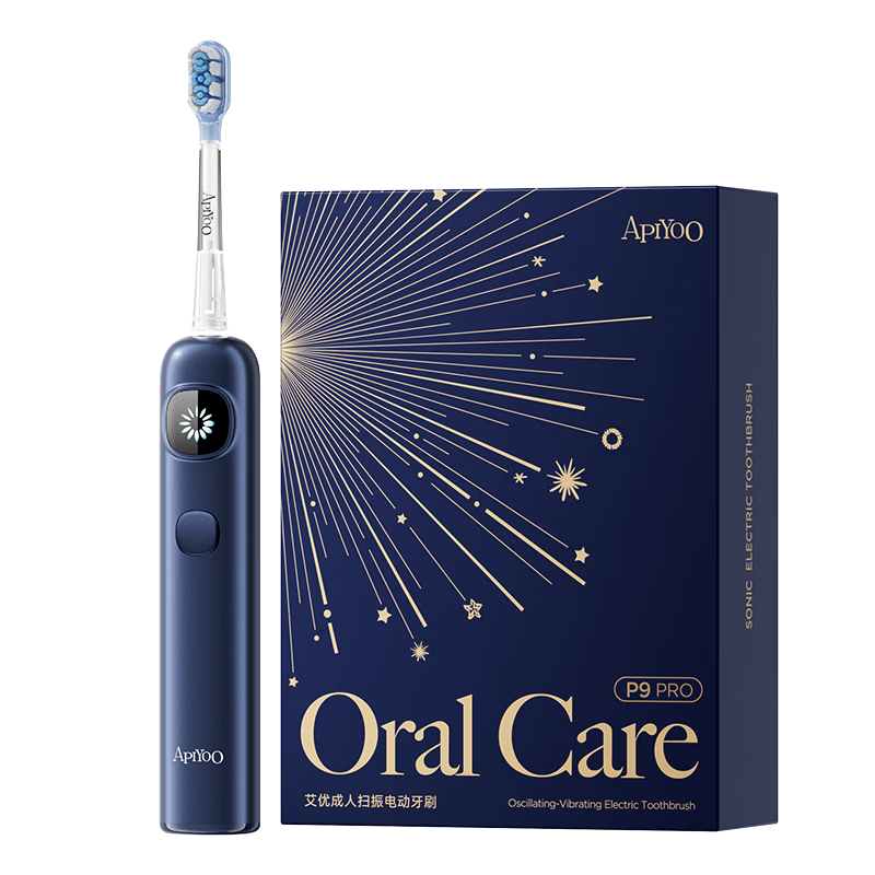 ApiYoo AiYou P9 Pro Adult Sonic Electric Toothbrush with Large Display, Deep Cleaning, Soft Bristles, Gum Care – Couples Gift for Boyfriend/Girlfriend Birthday Holiday New Year Present