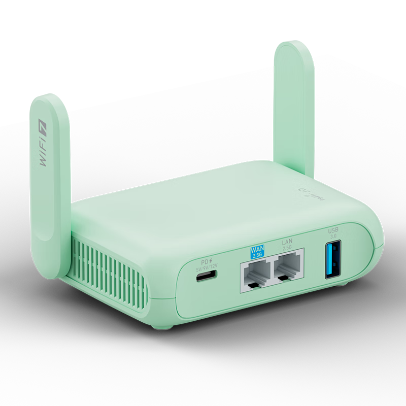 GL·INET Router MT3600BE [New Flagship WIFI7] Wireless Gigabit Soft Router Dual 2.5G Ports Home High-Speed USB3.0 Lightweight NAS Mini Portable