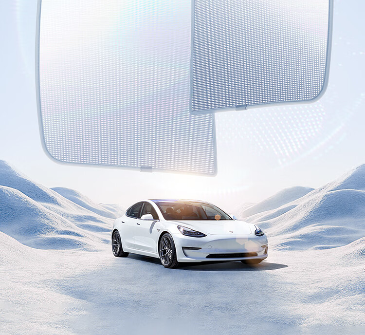 UGREEN Sunshade for Tesla Model Y 2021-2024, Double-Layer Cooling Heat Insulation Sunroof Shade 3