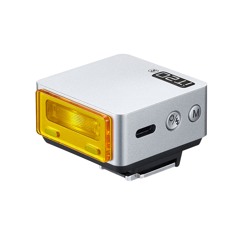 Godox IT20 Mini Flash Small Hot Shoe Mount On-Camera Flash Compact Cube Portable Outdoor Photography Portrait Digital Mirrorless Camera Silver Ricoh Edition