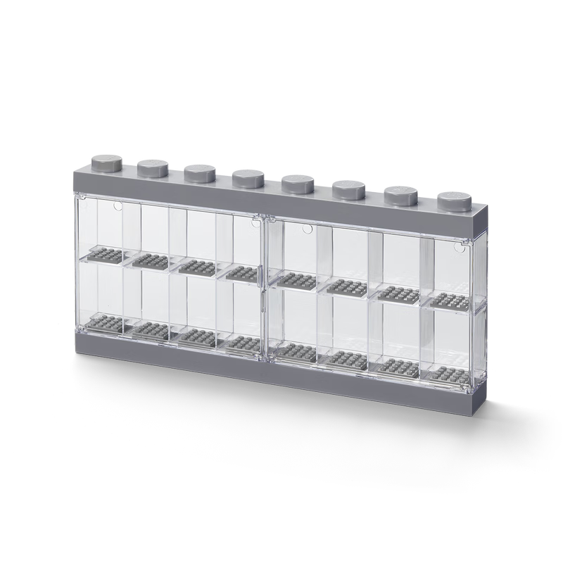 LEGO® Minifigure Storage Display Box Dustproof Head Case Birthday Gift 16 Slots Gray