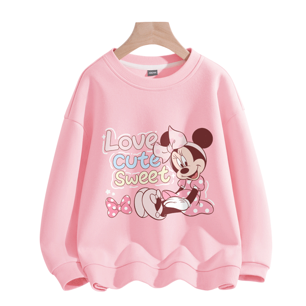 Disney Kids Casual Sweatshirt 2026 Spring New Fashion Versatile Girls Cute Base Shirt