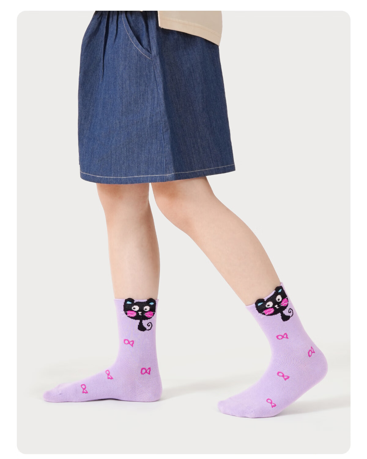Bambi Girls' Socks Autumn and Winter Children's Cotton Socks Spring and Autumn Seamless Mid-Calf Socks BB25553 Size 16-18 12