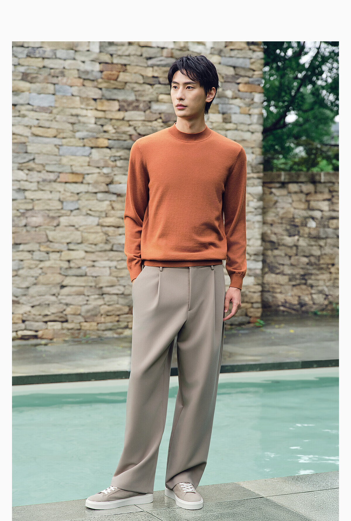 Hodo 【Machine Washable】100% Wool Sweater Men Autumn New Heavy Thick Pure Wool Knitwear 16