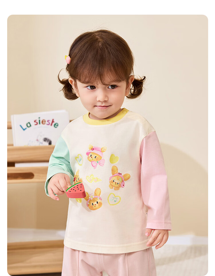 BALABALA 【balaOne】 Kids Long Sleeve T-Shirt Boys and Girls 2026 Spring Autumn Cotton Cute 8