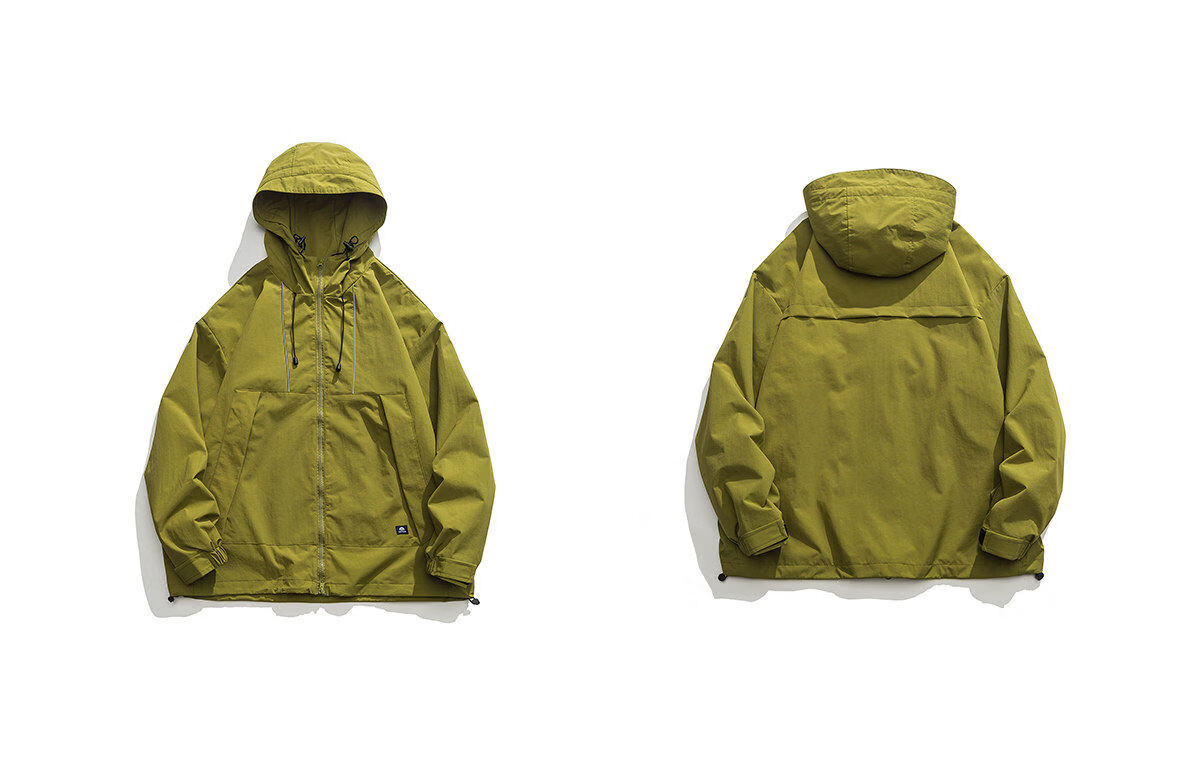 Mark Fairwhale Japanese Style Hooded Outdoor Workwear Zip-Up Large Pocket Windbreaker Jacket Unisex Loose Short Coat for Men and Women 17