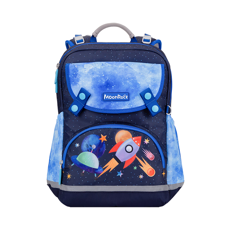 MoonRock Kids Student Backpack Grade 1-3 Ergonomic Large Capacity School Bag Soaring Sky Dark Blue