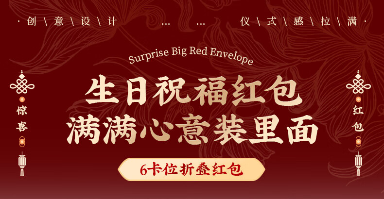 New New Fine Art Birthday Red Envelope for Parents Gift Red Packet Ang Pao Set of 2 1